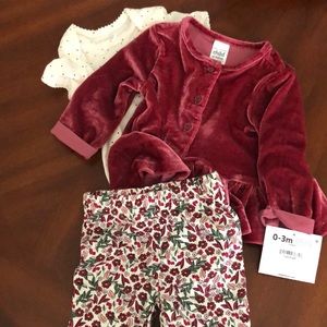 Three piece 0-3 month outfit